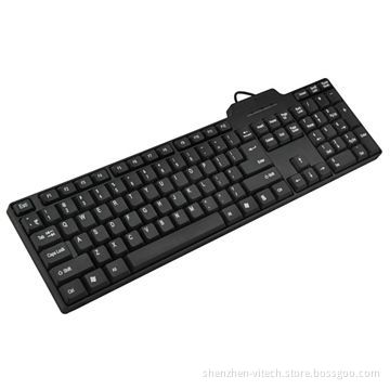 Wired Keyboard with 104 Standard Keys, Available in Black